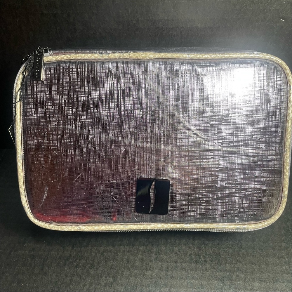 BNWT Sephora Cosmetic Bag Metallic Lilac/Pewter Great Gift